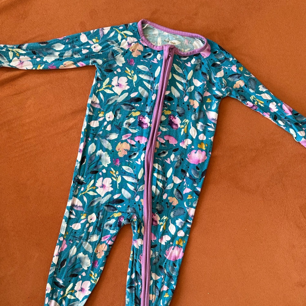 Little Sleepies Floral Zippy Pajamas 6-12 Month